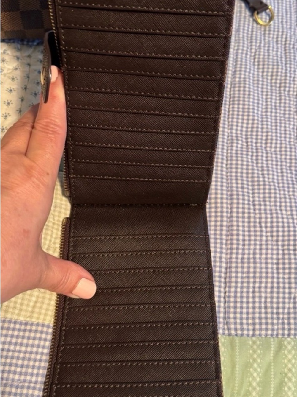 Brown Leather Accordion Card Holder